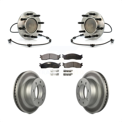 Hub Bearing Coat Brake Rotor Pad Front Kit For 2003-2005 Dodge Ram 2500 3500 RWD
