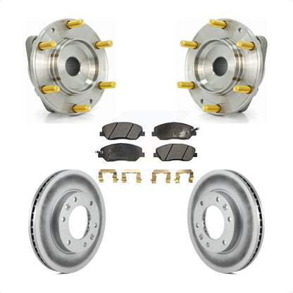 Hub Bearing Coated Brake Rotor & Pads Front Kit For Kia Sedona Hyundai Entourage