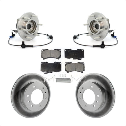 Hub Bearing Assembly Coated Brake Rotor & Pads Front Kit For 2006-2008 Hummer H3