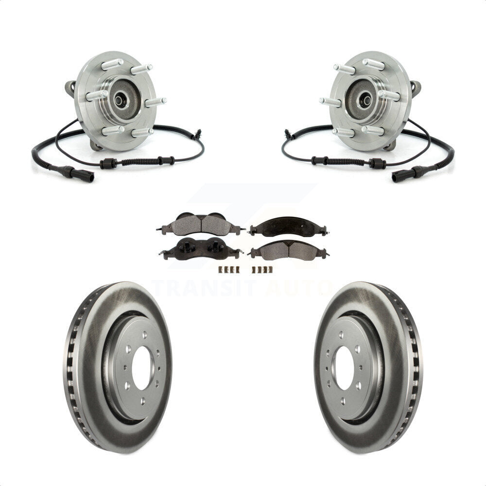 Hub Bearing Coat Brake Rotor Pad Front Kit For Ford Expedition Lincoln Navigator