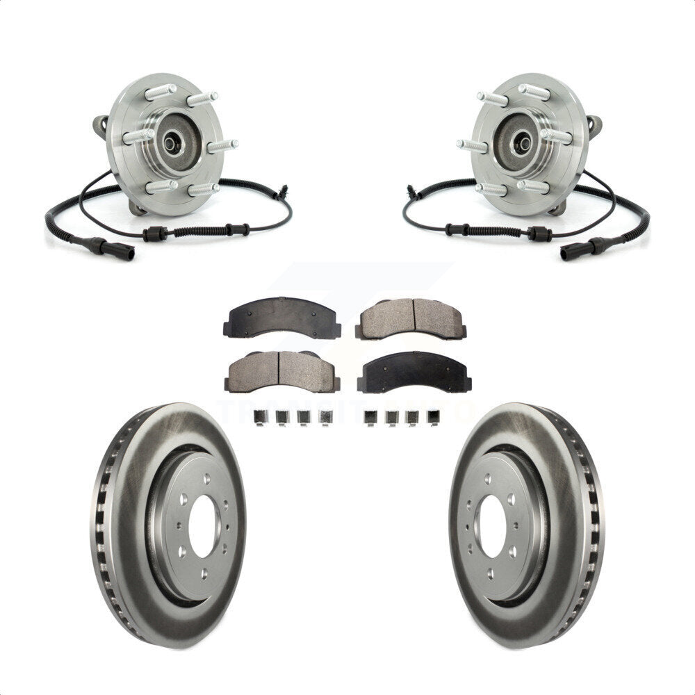 Hub Bearing Coat Brake Rotor Pad Front Kit For Ford Expedition Lincoln Navigator