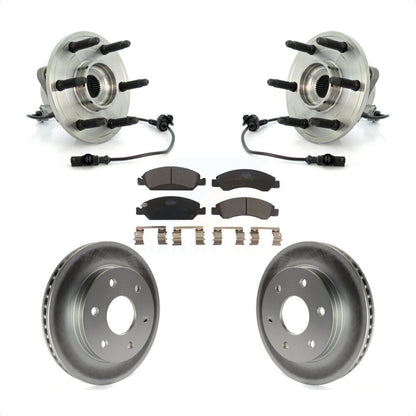 Hub Bearing Assembly Coated Disc Brake Rotor & Pad Front Kit For GMC Sierra 1500