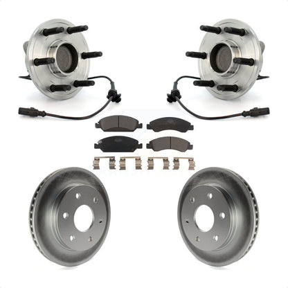 Hub Bearing Assembly Coated Disc Brake Rotor & Pad Front Kit For GMC Sierra 1500
