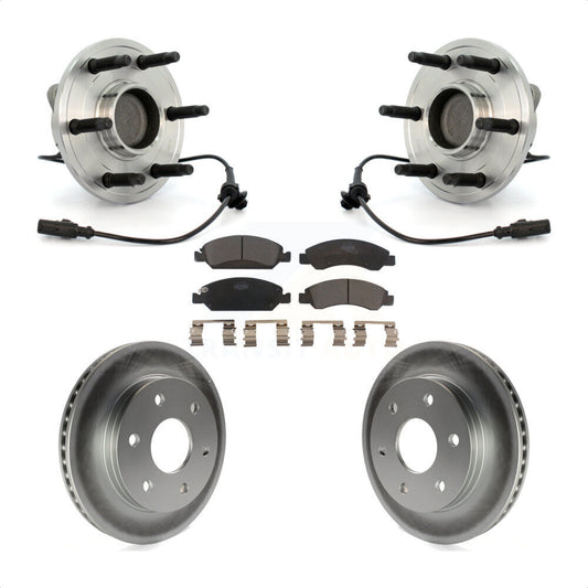 Hub Bearing Assembly Coated Disc Brake Rotor & Pad Front Kit For GMC Sierra 1500