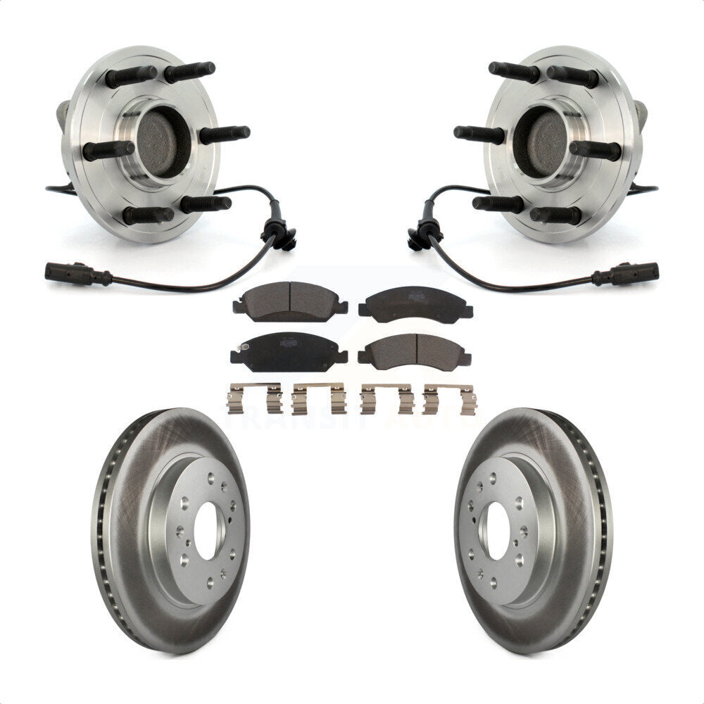Hub Bearing Coated Brake Rotor Pad Front Kit For Chevrolet GMC Sierra 1500 Tahoe