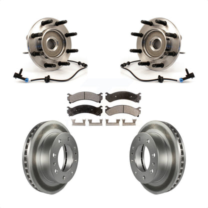 Hub Bearing Coat Brake Rotor Pad Front Kit For Chevrolet GMC Sierra 2500 HD 3500