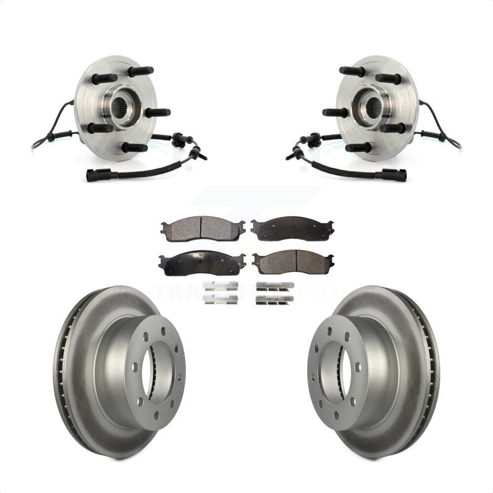 Hub Bearing Coat Brake Rotor Pads Front Kit For Dodge Ram 1500 With 5 Lug Wheels