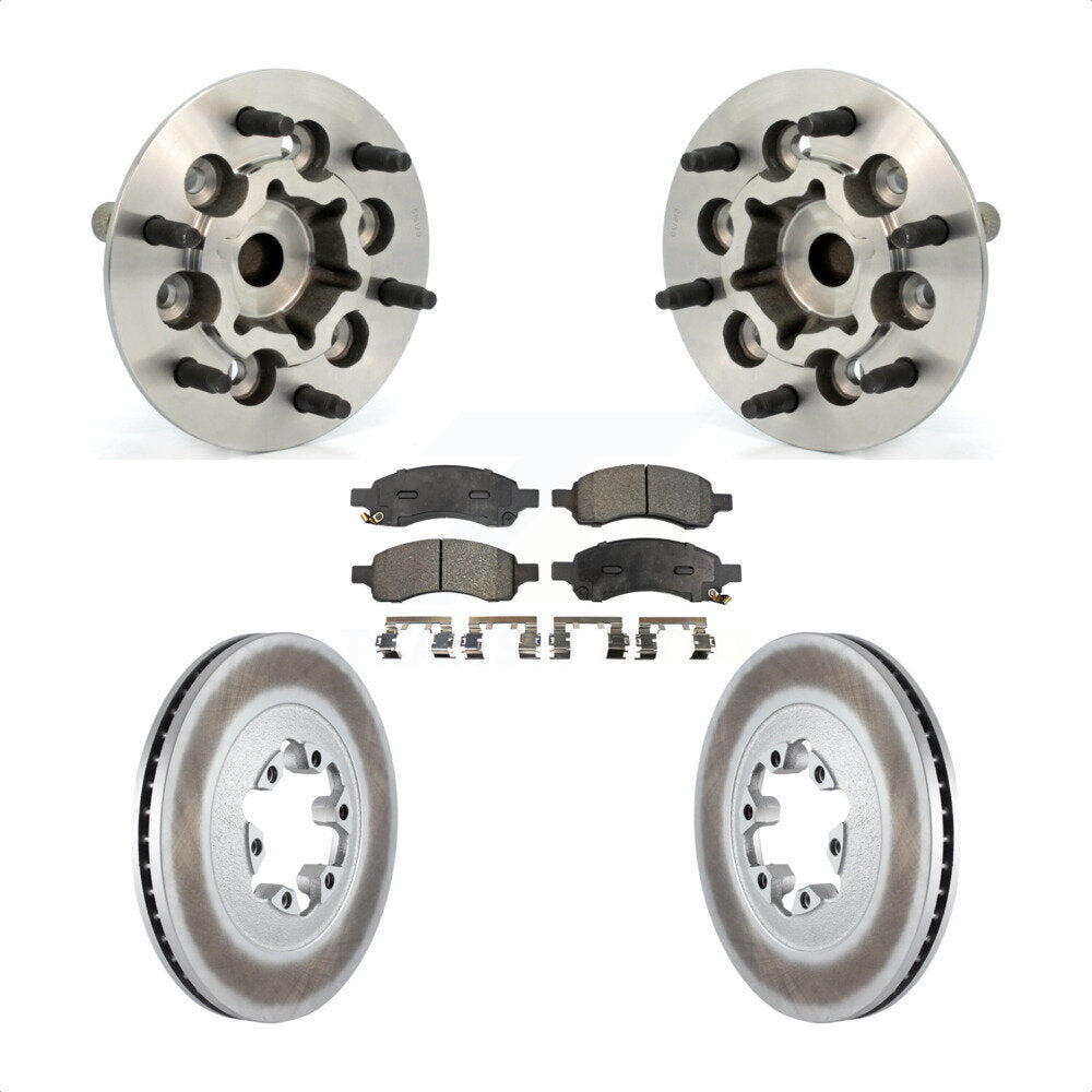 Hub Bearing Coated Brake Rotor & Pad Front Kit For Chevrolet Colorado GMC Canyon