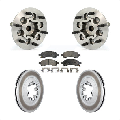 Hub Bearing Coated Brake Rotor & Pad Front Kit For Chevrolet Colorado GMC Canyon