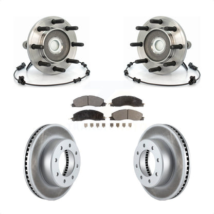 Hub Bearing Assembly Coat Brake Rotor Pads Front Kit For Dodge Ram 2500 3500 RWD