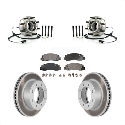 Hub Bearing Coated Brake Rotor Pad Front Kit For Ford F-350 Super Duty F-250 4WD