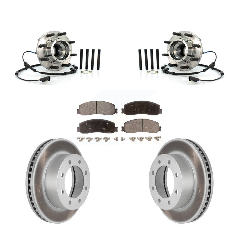 Hub Bearing Coated Brake Rotor Pad Front Kit For Ford F-350 Super Duty F-250 4WD