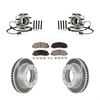 Hub Bearing Coated Brake Rotor Pad Front Kit For Ford F-350 Super Duty F-250 4WD
