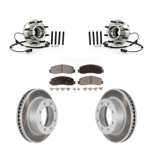 Hub Bearing Coated Brake Rotor Pad Front Kit For Ford F-350 Super Duty F-250 4WD