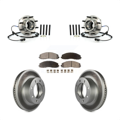 Hub Bearing Coated Brake Rotor Pad Front Kit For Ford F-250 Super Duty F-350 4WD