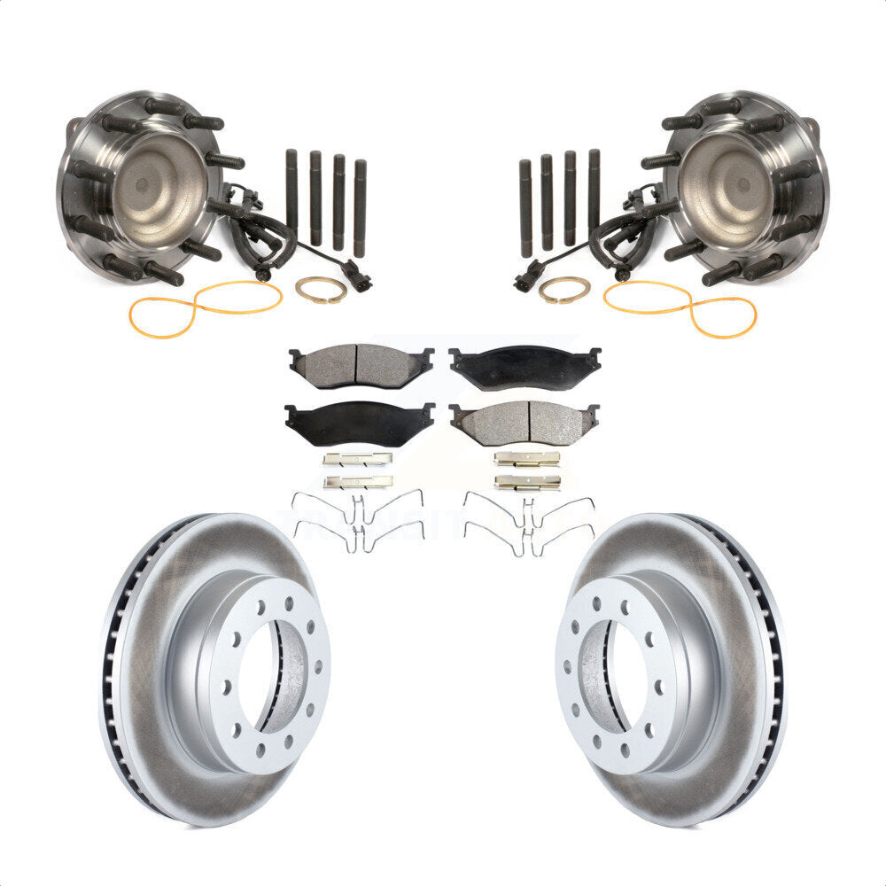 Hub Bearing Coat Brake Rotor Pad Front Kit For Ford F-450 Super Duty F-550 4 X 2