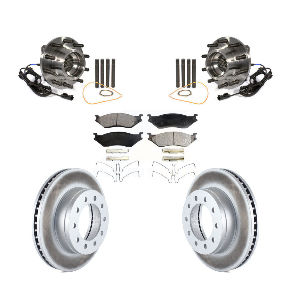 Hub Bearing Coat Brake Rotor Pad Front Kit For Ford F-450 Super Duty F-550 4 X
