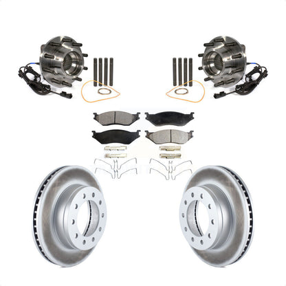 Hub Bearing Coat Brake Rotor Pad Front Kit For Ford F-450 Super Duty F-550 4 X