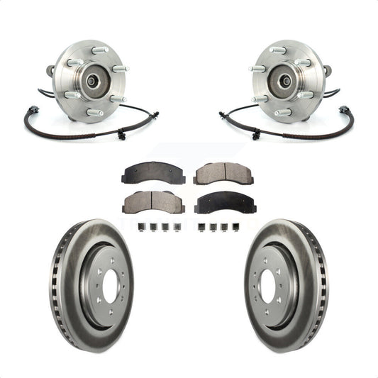Hub Bearing Coated Brake Rotor & Pad Front Kit For Ford F-150 Expedition Lincoln