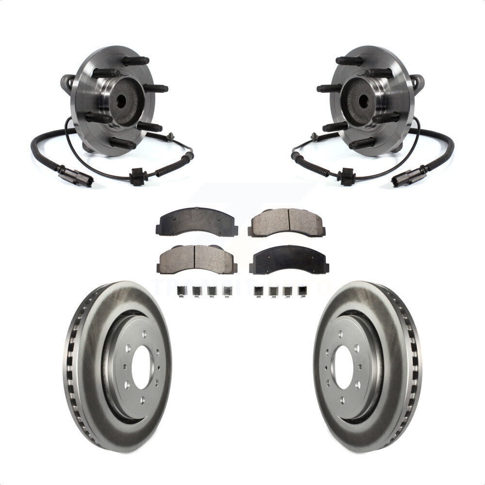 Hub Bearing Coat Brake Rotor Pad Front Kit For Ford F-150 Expedition Lincoln RWD