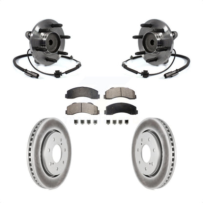 Hub Bearing Coat Brake Rotor Pads Front Kit For Ford F-150 RWD With 7 Lug Wheels