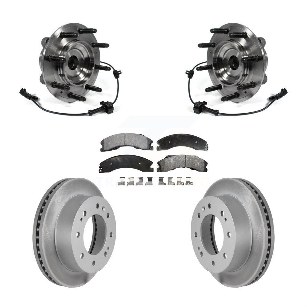 Hub Bearing Coat Brake Rotor Pad Front Kit For GMC Chevrolet Sierra 2500 HD 3500