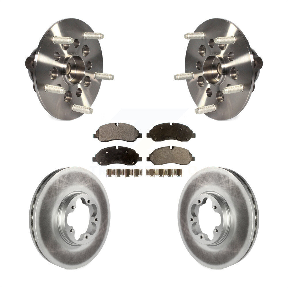 Hub Bearing Coated Brake Rotor & Pads Front Kit For Ford Transit-250 Transit-150