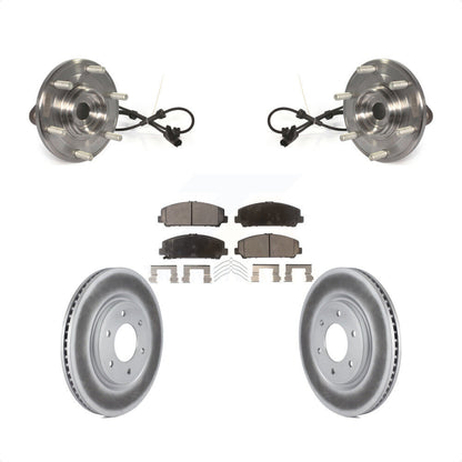 Hub Bearing Assembly Coated Brake Rotor & Pads Front Kit For Nissan TITAN Armada
