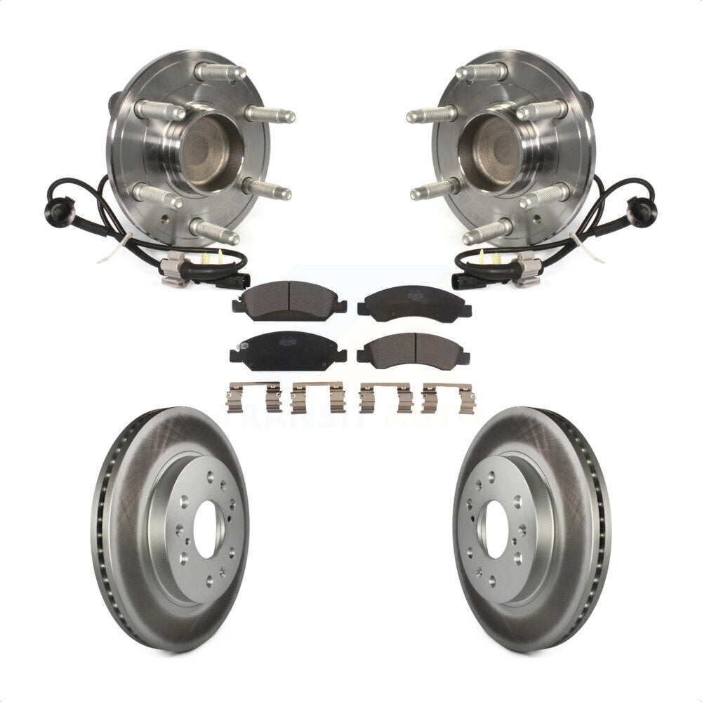 Hub Bearing Coated Brake Rotor Pad Front Kit For GMC Sierra 1500 Chevrolet Tahoe
