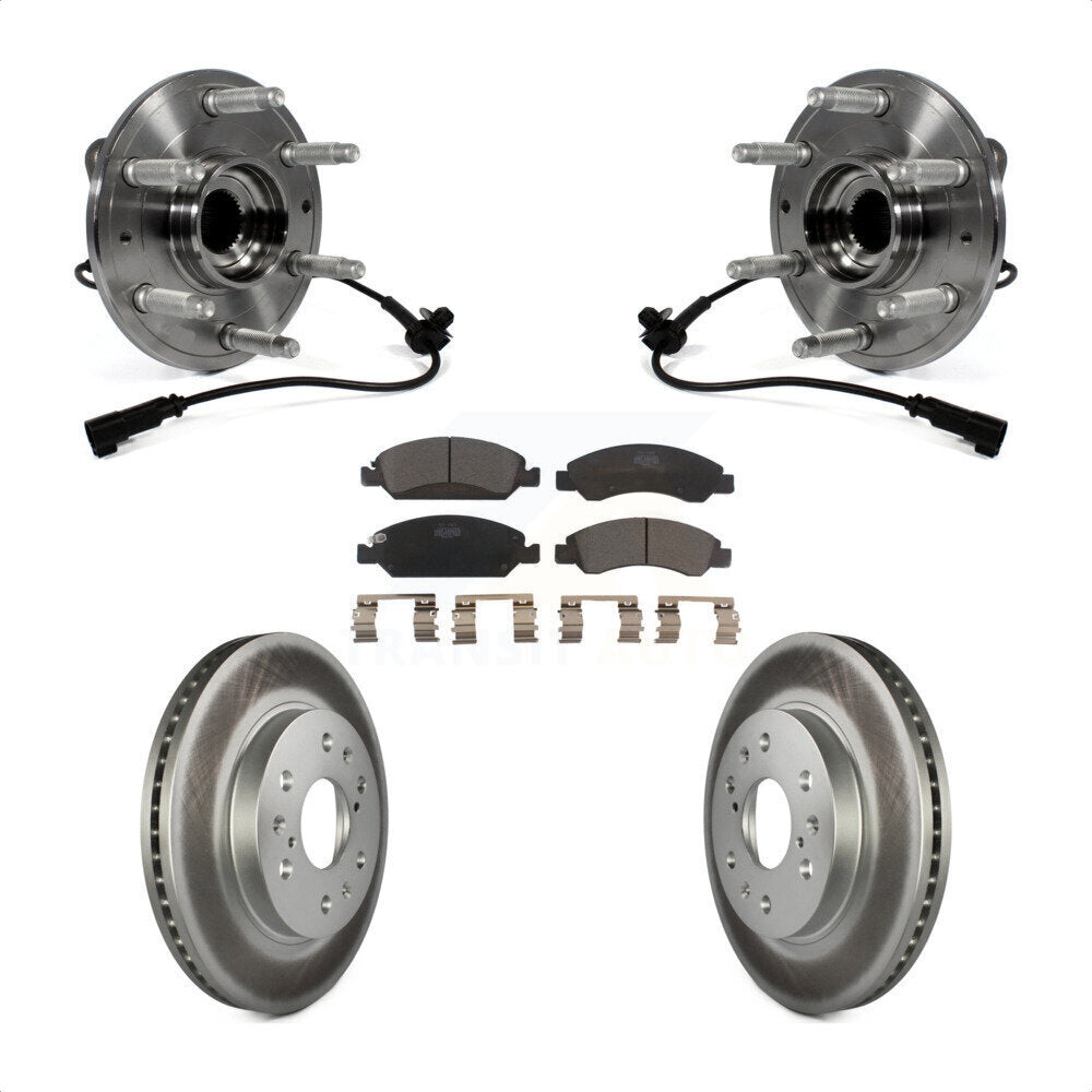 Hub Bearing Coated Brake Rotor Pad Front Kit For GMC Sierra 1500 Chevrolet Tahoe