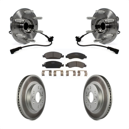 Hub Bearing Coated Brake Rotor Pad Front Kit For GMC Sierra 1500 Chevrolet Tahoe