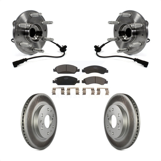 Hub Bearing Coated Brake Rotor Pad Front Kit For GMC Sierra 1500 Chevrolet Tahoe