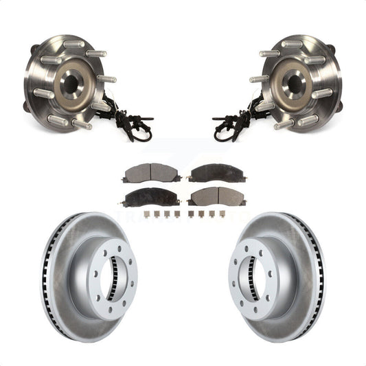 Hub Bearing Assembly Coated Disc Brake Rotor And Pad Front Kit For Ram 2500 3500