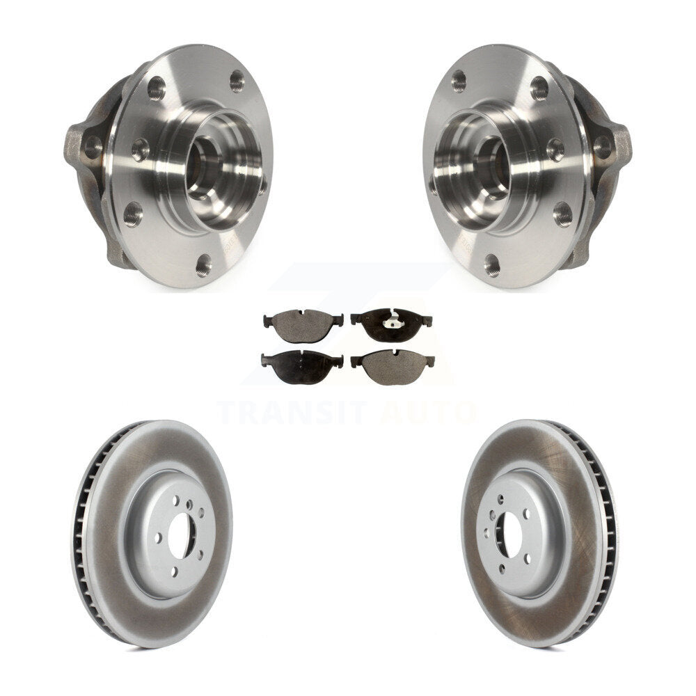 Hub Bearing Coated Brake Rotor & Pad Front Kit For BMW 750i xDrive 750Li 550i GT