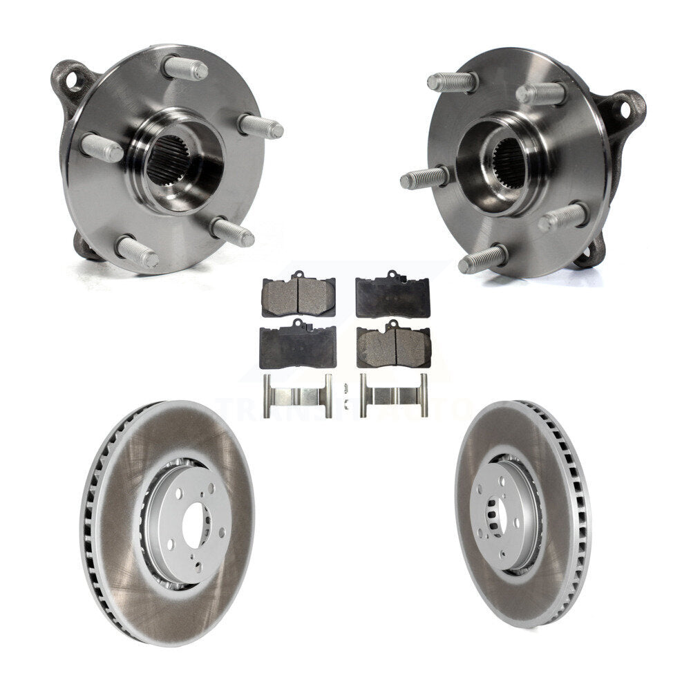 Hub Bearing Assembly Coat Brake Rotor Pads Front Kit (5Pc) For Lexus IS300 IS350