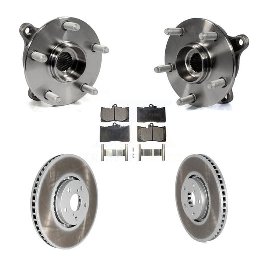 Hub Bearing Assembly Coat Brake Rotor Pads Front Kit (5Pc) For Lexus IS300 IS350