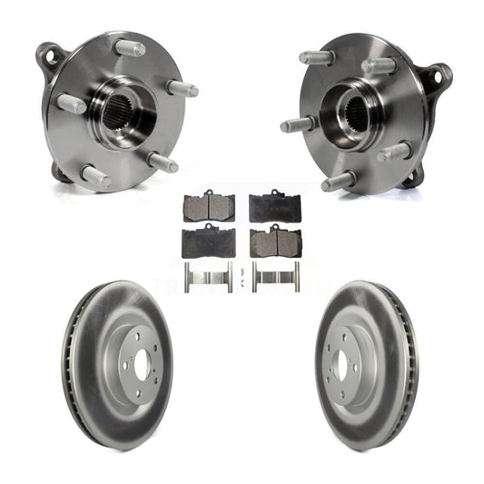 Hub Bearing Coated Brake Rotor & Pad Front Kit (5Pc) For Lexus IS300 IS350 GS350