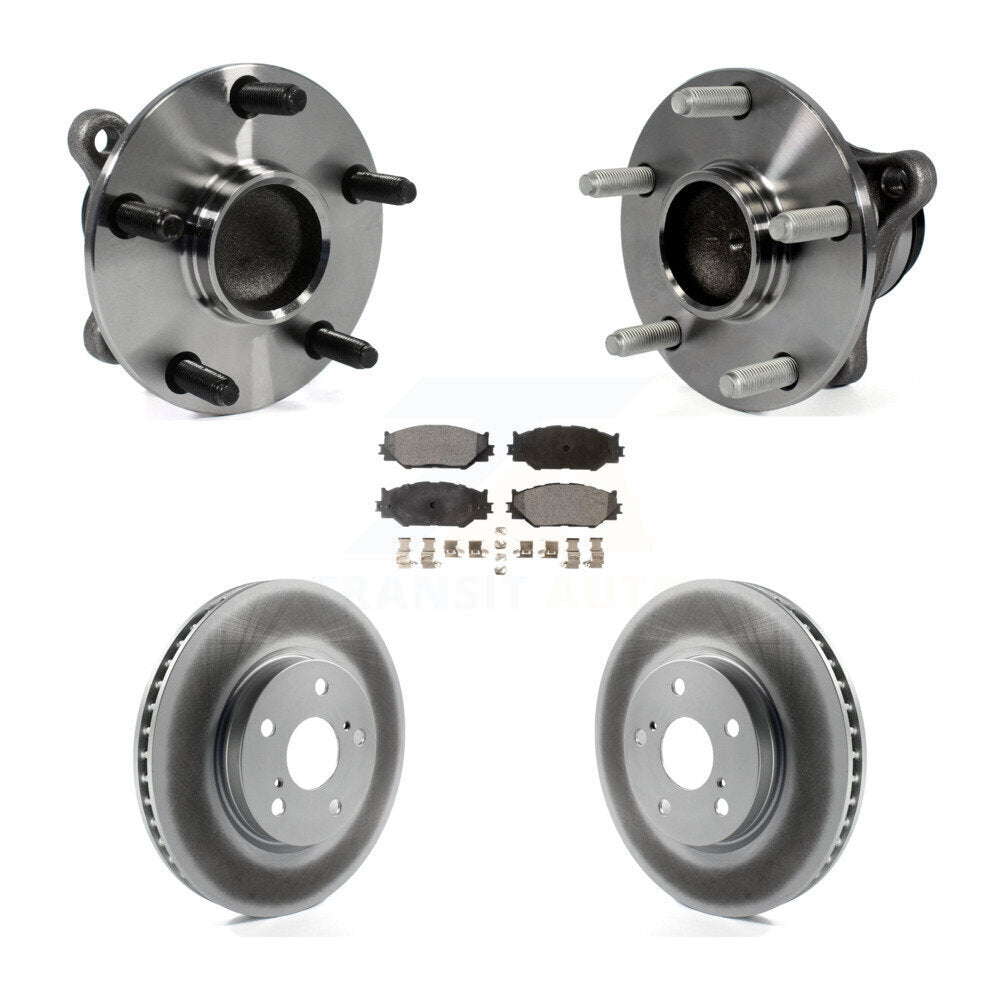 Hub Bearing Assembly Coated Disc Brake Rotor & Pad Front Kit For Lexus IS250 RWD