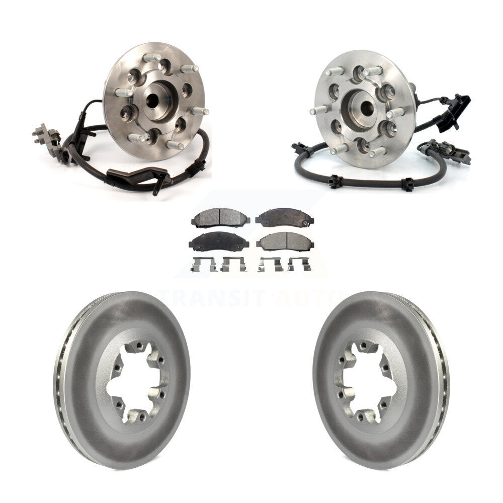 Hub Bearing Coated Brake Rotor & Pad Front Kit For Chevrolet Colorado GMC Canyon