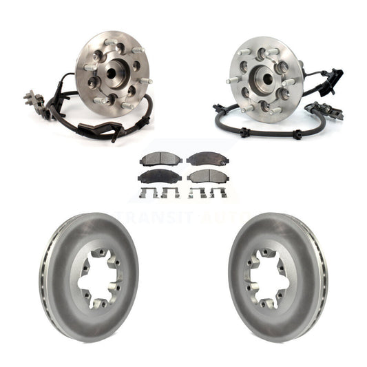 Hub Bearing Coated Brake Rotor & Pad Front Kit For Chevrolet Colorado GMC Canyon