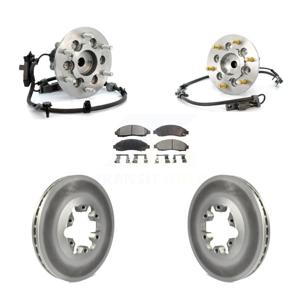 Hub Bearing Coated Brake Rotor & Pad Front Kit For Chevrolet Colorado GMC Canyon