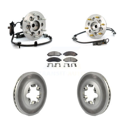 Hub Bearing Coated Brake Rotor & Pad Front Kit For Chevrolet Colorado GMC Canyon