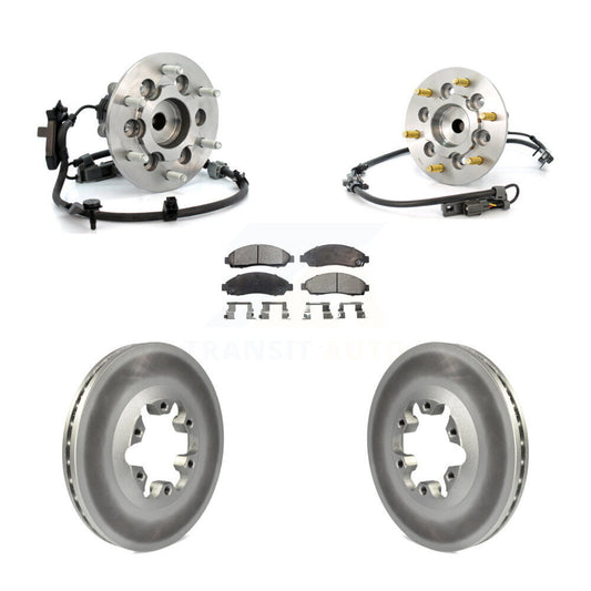 Hub Bearing Coated Brake Rotor & Pad Front Kit For Chevrolet Colorado GMC Canyon