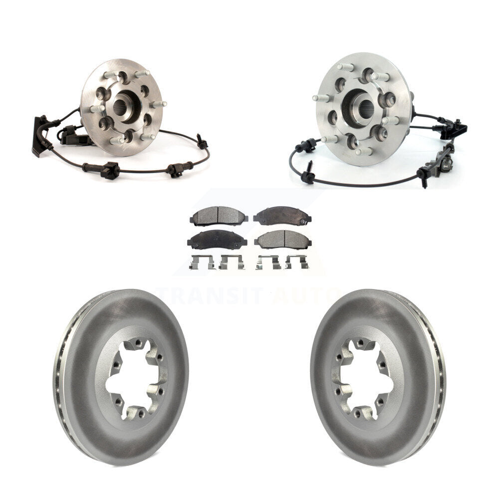 Hub Bearing Coated Brake Rotor & Pad Front Kit For Chevrolet Colorado GMC Canyon