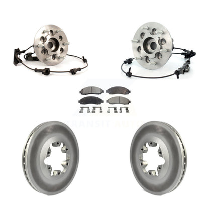 Hub Bearing Coated Brake Rotor & Pad Front Kit For Chevrolet Colorado GMC Canyon