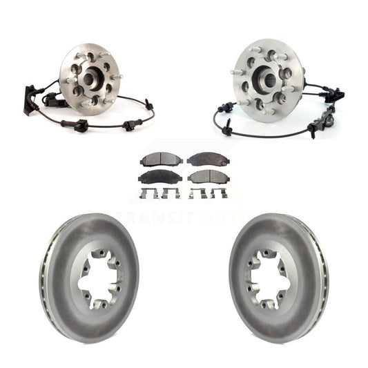 Hub Bearing Coated Brake Rotor & Pad Front Kit For Chevrolet Colorado GMC Canyon