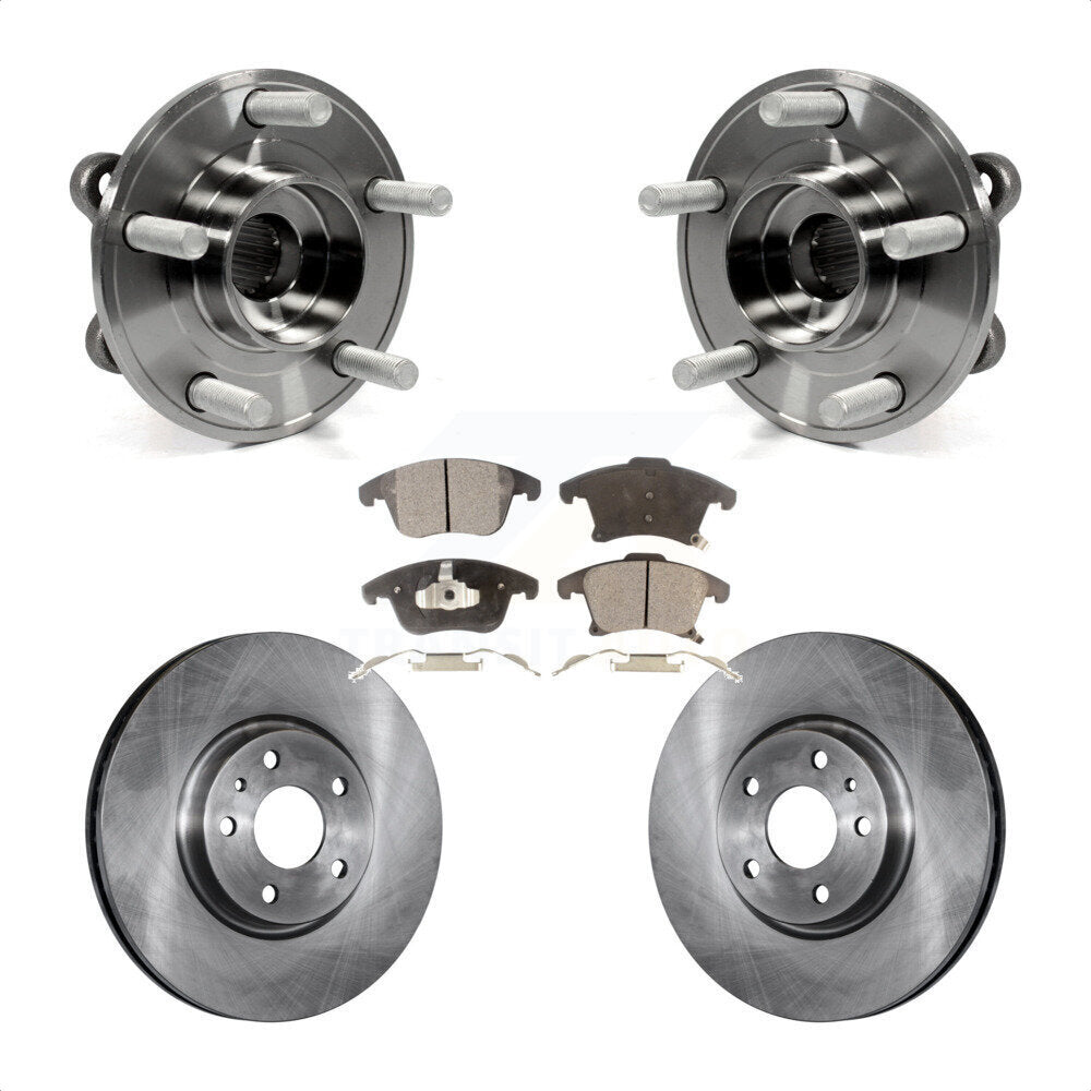 Hub Bearing Assembly Disc Brake Rotor Pads Front Kit For Ford Fusion Lincoln MKZ