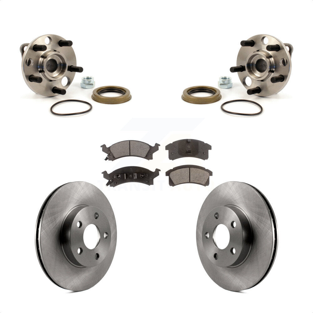 Hub Bearing Brake Rotor Pads Front Kit For Chevrolet Cavalier Pontiac Sunfire Am