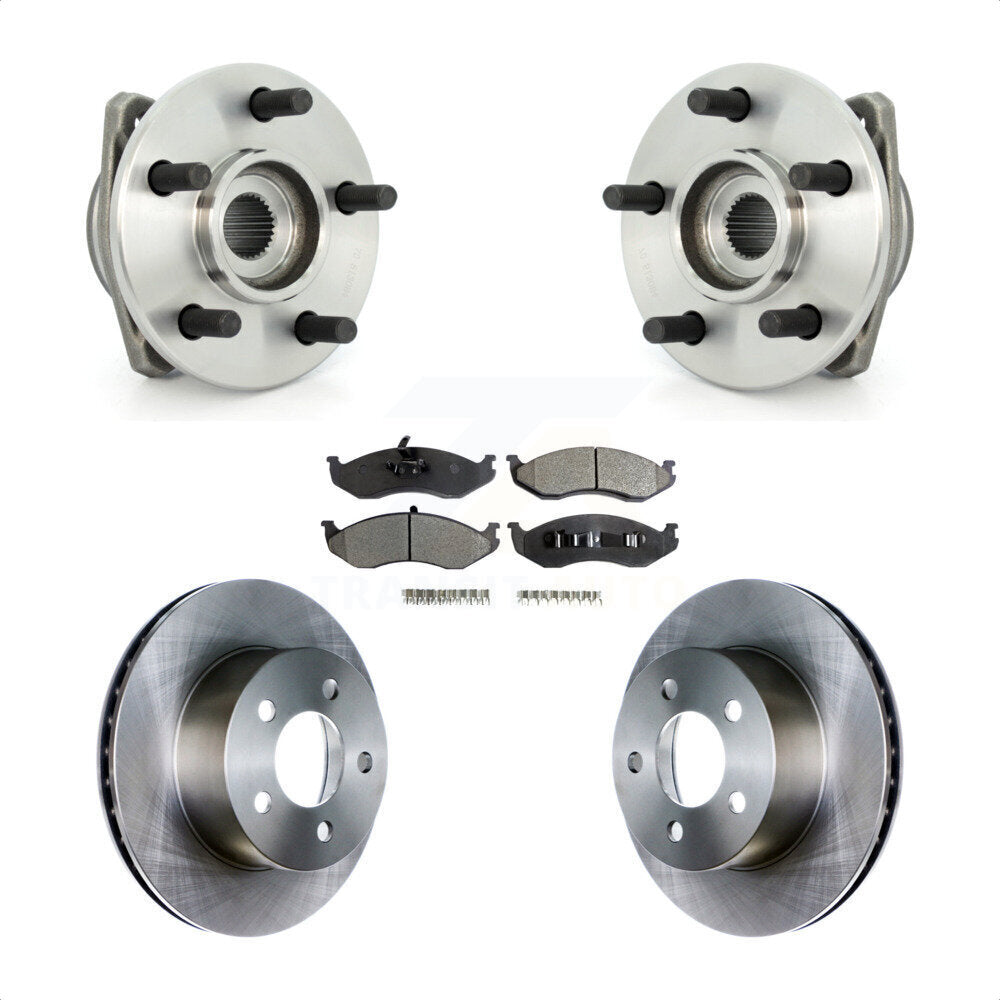 Hub Bearing Brake Rotor Pads Front Kit For Jeep Wrangler Cherokee Grand Comanche