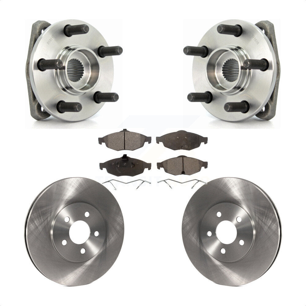 Hub Bearing Disc Brake Rotor & Pads Front Kit For Chrysler Sebring Dodge Stratus